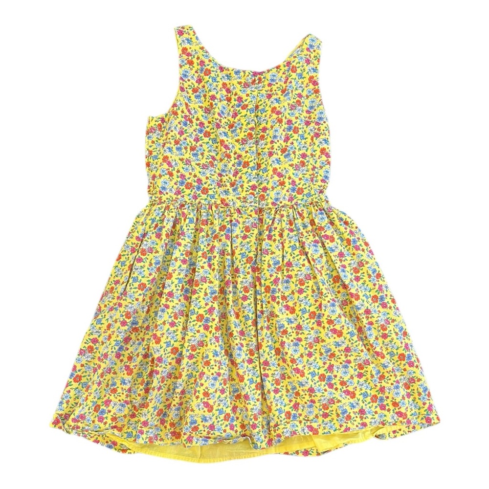 POLO RALPH LAUREN Girl's Floral Cotton Poplin Dress Yellow Girls Size 8 - Picture 4 of 11